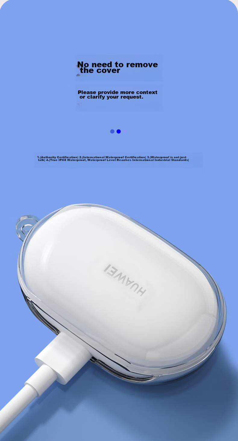 Masentek Earphone Protective Case, Compatible with Huawei Freebuds Pro 4/3 Bluetooth Earphones, 5HUAWEI Charging Case, Soft TPU Ultra-Thin Storage Accessory, Shockproof And Slip-Resistant, Transparent 10