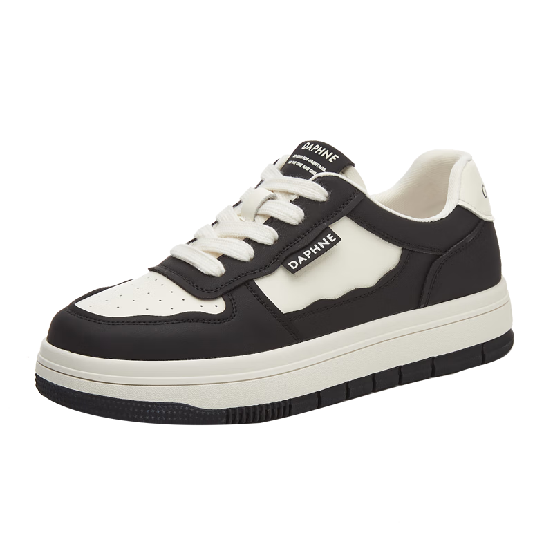 DAPHNE Low-Top Sneakers for Women, Thick-Soled Casual Sports Shoes with Soft Soles, Lightweight Versatile Women's Shoes 4623101076 Black Size 36