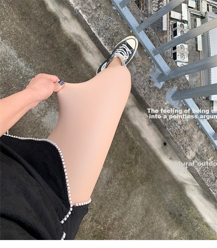 LangSha Leggings for Women, Double-Layered Autumn And Winter Fleece-Lined Seamless Nude-Colored Pantyhose, Skin Color Tights 14