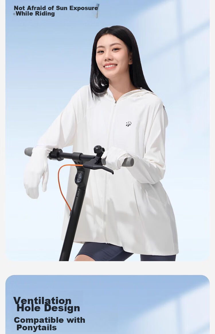 CAMEL Cool-Feeling Breathable Sun Protection Clothing for Women, Comfortable UV-Resistant Skin Coat [Panda Collaboration] A24BZ00175 L 18