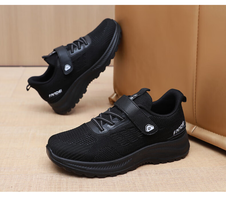 Ankang Summer Sports Shoes, Soft Sole, Middle-Aged And Elderly, Mesh Breathable, Walking Shoes for Mothers, Old Beijing Cloth Shoes for Women, A6009, Black, Size 39 20