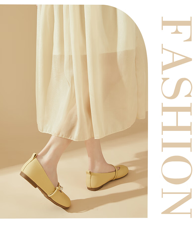 DAPHNE Gentle Fairy-Style Flats for Women, Soft Sole Mary Jane Shoes, Evening Shoes for Women 4623101127 Beige 34 10