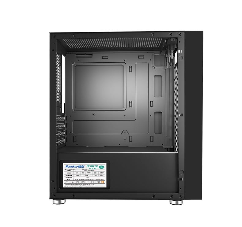 航嘉(huntkey) 黑色机箱(宽体micro桌面机箱/性能/强悍办公/拉丝面板