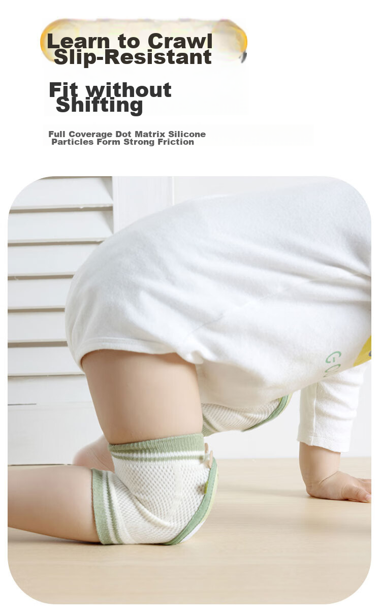 Aibaoshi Baby Knee Pads Summer Ice Silk Crawling Knee And Elbow Protectors for Children's Walking, Anti-Collision Knee Guards Hello Bear S359 8