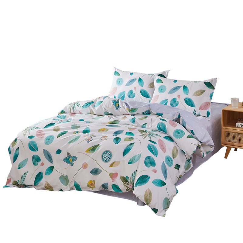 Hengyuanxiang All-Cotton Four-Piece Bedding Set, Thickened Durable Ultra-Soft Skin-Friendly Bedding Kit for Double Bed (Duvet Cover 2*2.3m), Luohuaxiaoxiao