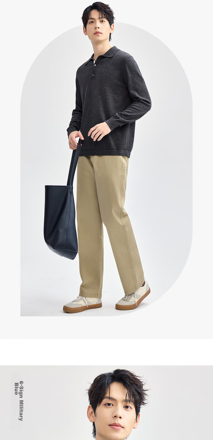 Giordano Men's Shirt Collar Knit Sweater, Anti-Pilling Lapel Sweater, Pure Cotton Men's Long-Sleeve Polo Shirt 18054612 12