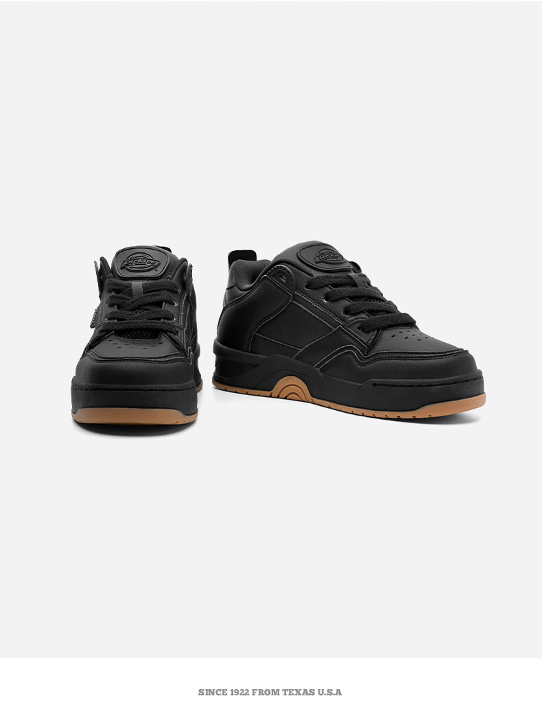 Dickies Men's Casual Sneakers, Breathable Versatile Height-Increasing Shoes, 74B All Black, Size 39 8