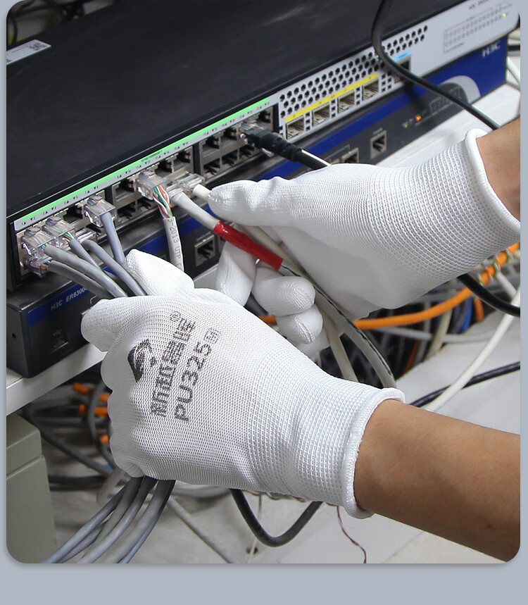 Xinyuechanghui PU Coated Gloves, 12 Pairs/pack, Nylon Work Gloves, Non-Slip Wear-Resistant Protective Dipped Gloves, White M Size, PU508 15
