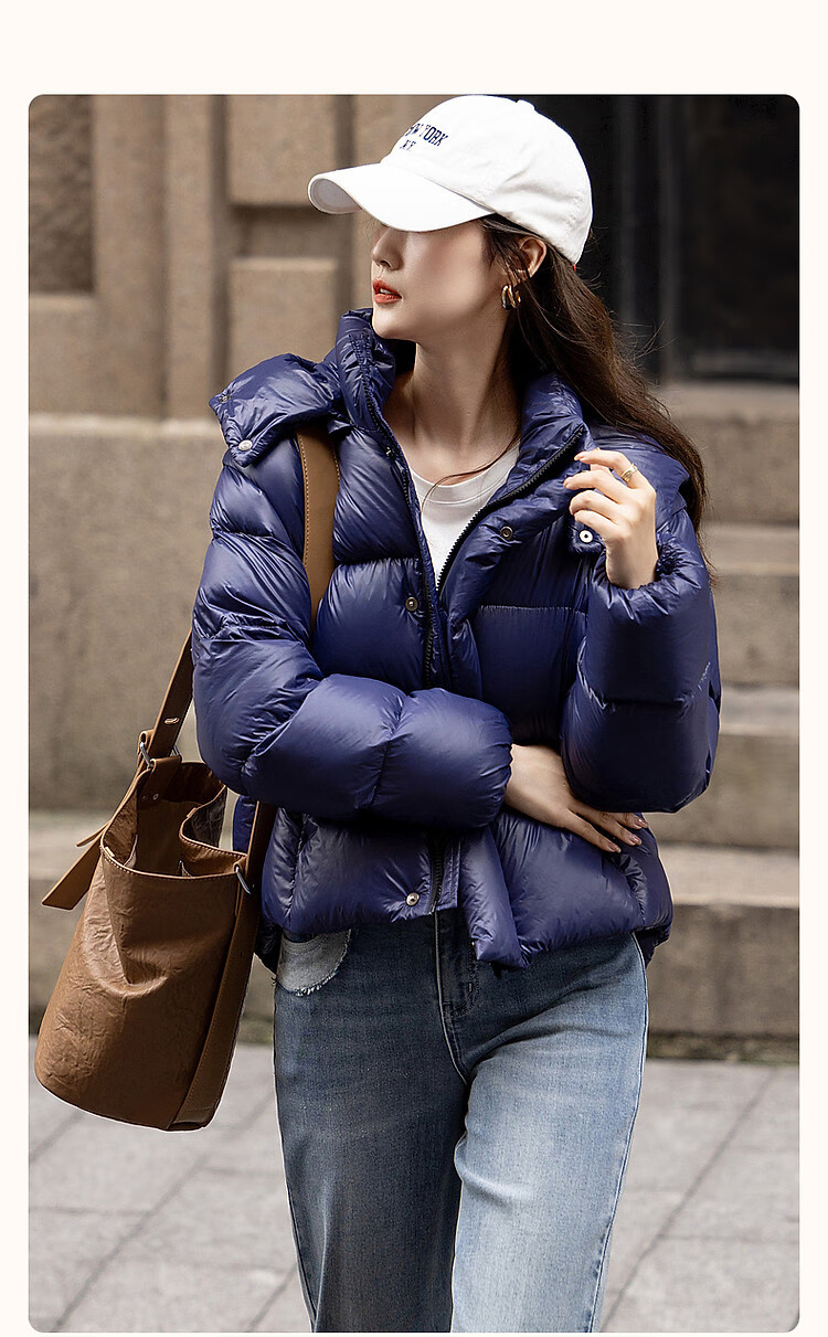 Dme [Detachable Sleeves] Winter Lightweight High-Heat Retention 90% Duck Down Stylish Front Short Back Long Women's down Jacket 1