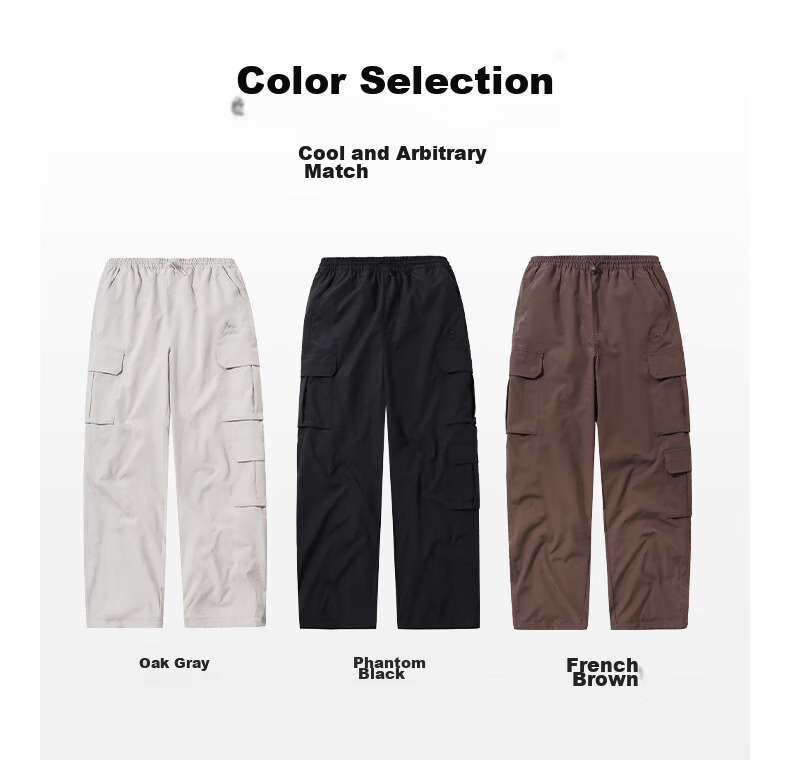 CAMEL [Wang Junkai Style] Men's Wide Straight Leg Fleece-Lined Outdoor Functional Cargo Casual Pants 8803 18