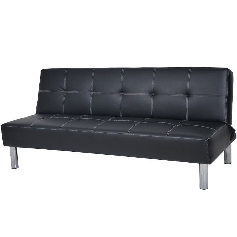 Huakaizhixing Sofa Bed, Dual-Purpose Folding Sofa, Multifunctional Small Apartment Two-Seater Leather Sofa, HKS10 Black Leather
