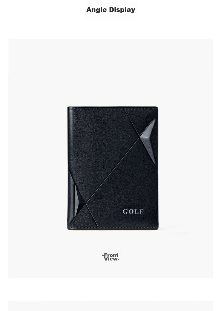 GOLF Top-Grain Leather Card Holder for Men with Multiple Card Slots, Bank Card Holder, Slim Leather Case for Cards, Vertical Style Small Wallet 16