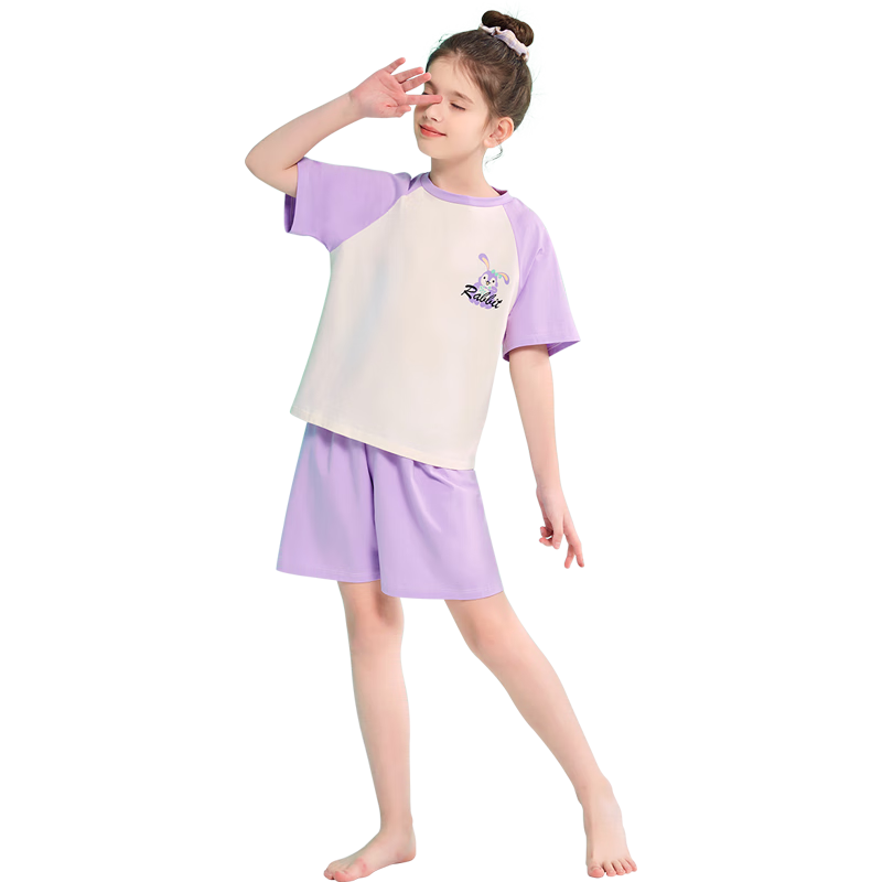 Nanjiren [Clearance Sale] Children's Pajamas for Boys, Summer Thin Cotton Sleepwear Set, for Older Kids