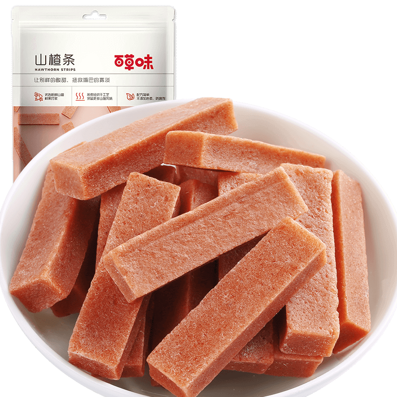 百草味山楂条228g/袋 果丹皮干蜜饯果干果脯童年零食小吃休闲食品烘焙