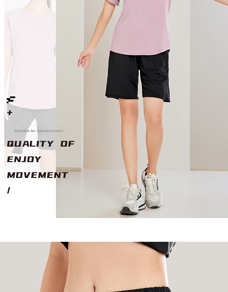 Fandimu Women's Sports Set, Spring And Autumn Breathable Running Morning Exercise Outfit, Casual Yoga Fitness Cycling Badminton Two-Piece Set 13