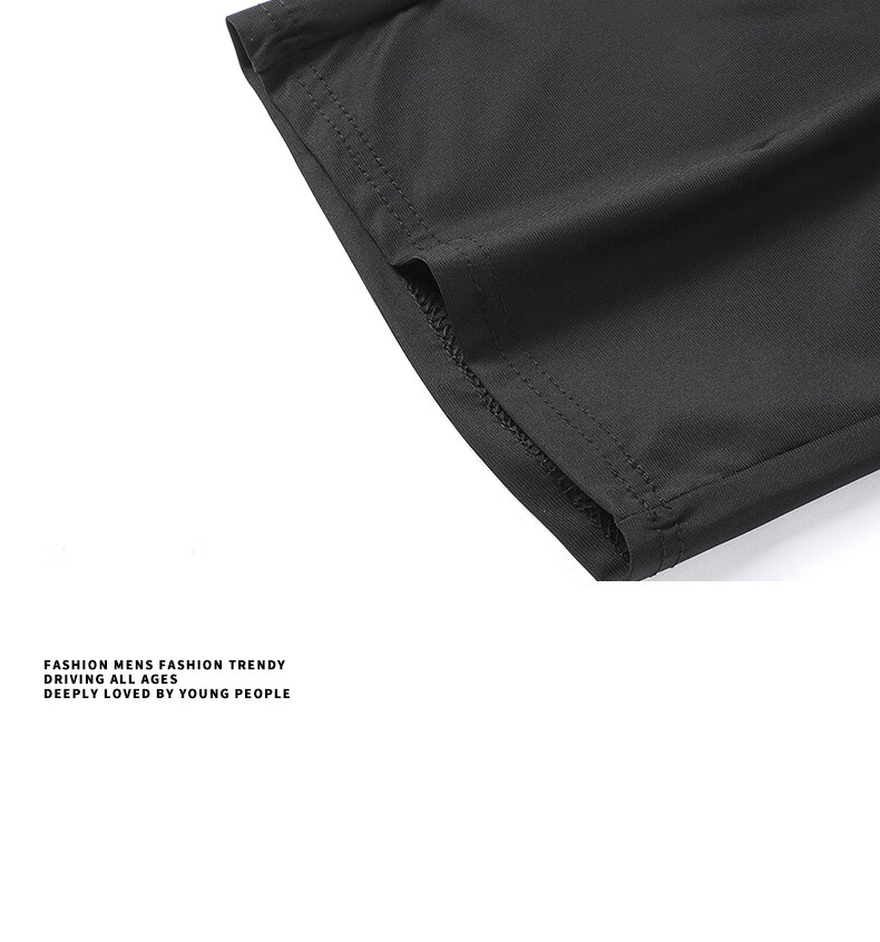 JEEP SPIRIT Ice Silk Capri Pants for Men, Sports Shorts, Summer Lightweight Quick-Dry Breathable Casual Trousers, Black M 26