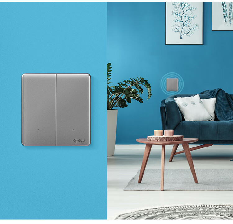 BULL Switch Socket, Wireless Remote Control Switch, Single-Pole Single-Throw Switch, Dual-Control Multi-Control, No Wiring Modification Required, Q111 Gray 6