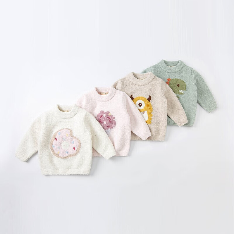 DAVE & BELLA Children's Chenille Sweater Pullover Knitwear for Boys and Girls Autumn Winter Baby Toddler Knit Top for Boys