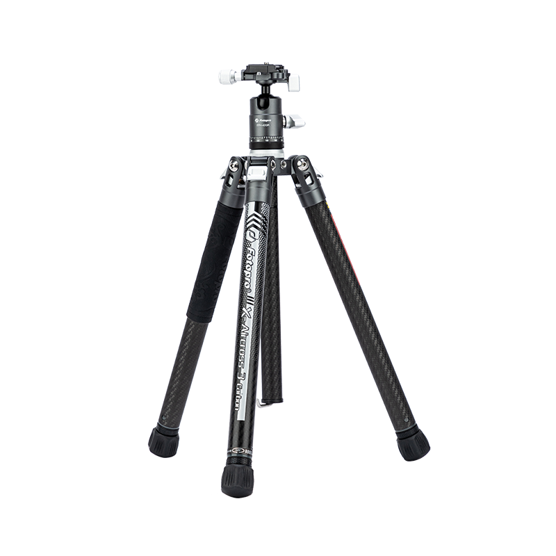 Fotopro Air 3 Dual Panoramic Carbon Fiber Camera Tripod for Mirrorless And DSLR Photography And Videography, Original Carbon Gray, Weight/0.9KG, Phone Clamp