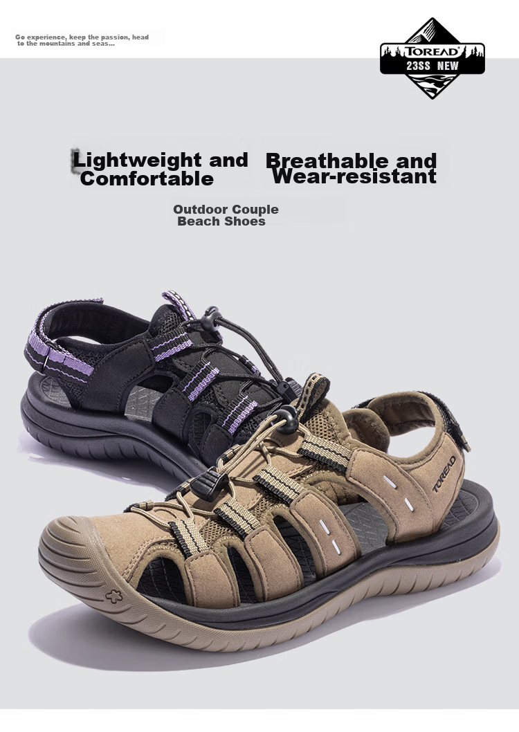 TOREAD Men's Beach Shoes, Lightweight Non-Slip Comfortable Breathable Closed-Toe Sandals, Outdoor Sports Water Shoes TFGGCM81990 6