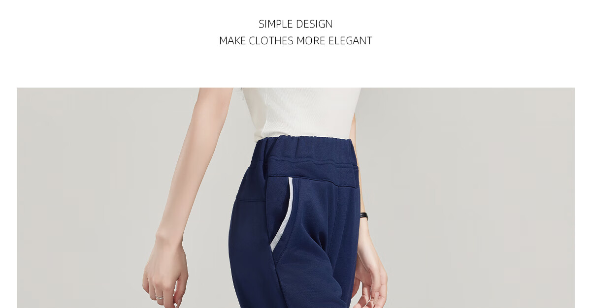 PinCai Women's Sports Pants Simple Solid Color Loose Straight Leg Elastic Waist Casual Pants P12KK5812 30