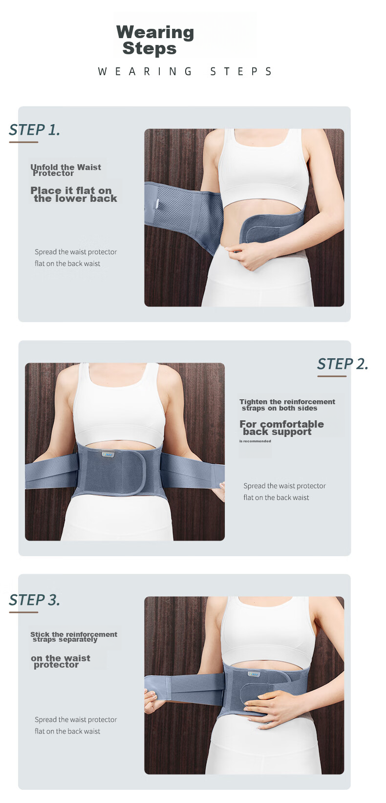 AiHuJia Lumbar Support Belt for Herniated Disc, Back Pain, Prolonged Sitting, Heat-Sealed Fitness Hard Waist Belt for Running And Exercise 14
