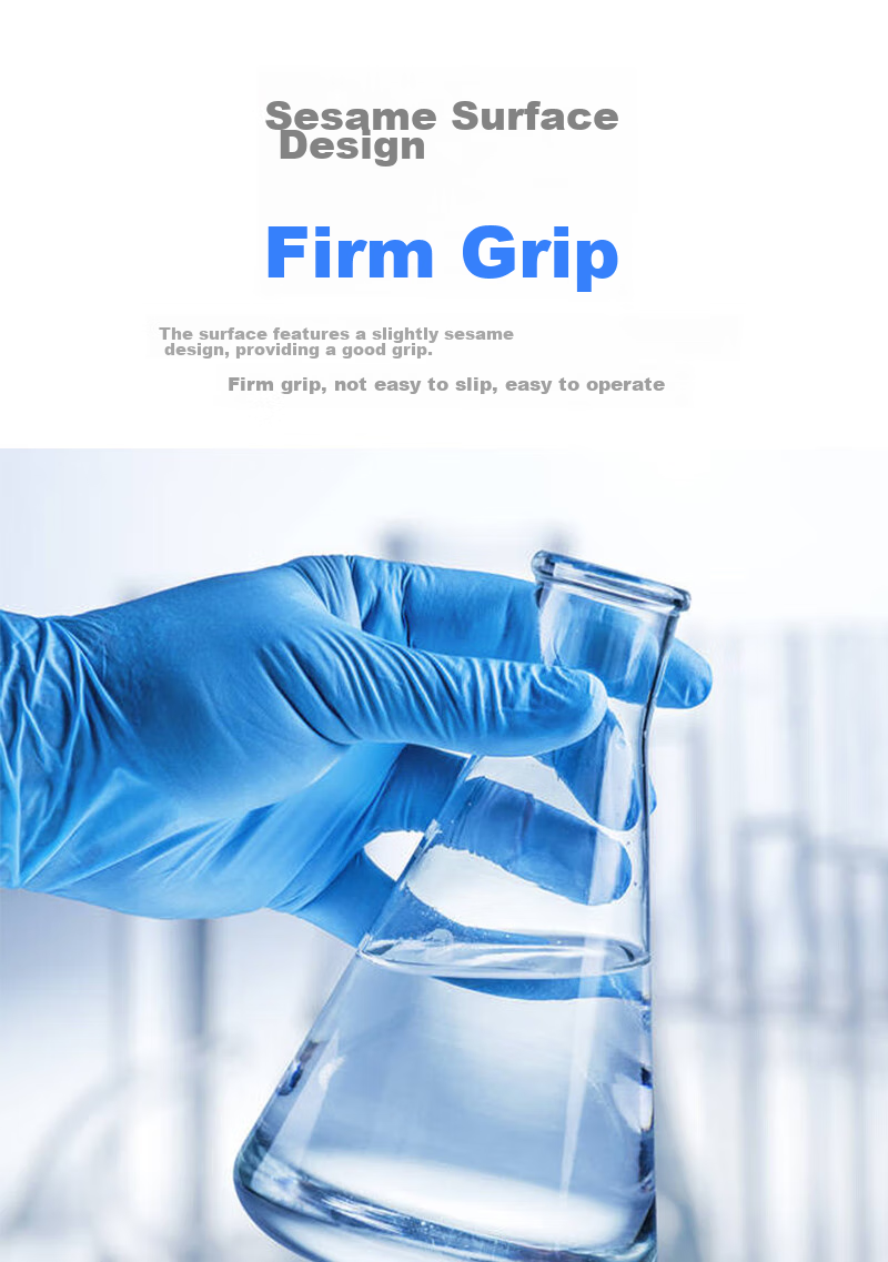 SI&MOOS Disposable Nitrile Gloves, Thickened Type, Waterproof And Stain-Resistant, 100 Pieces, Blue NM909BL, Small Size S 8