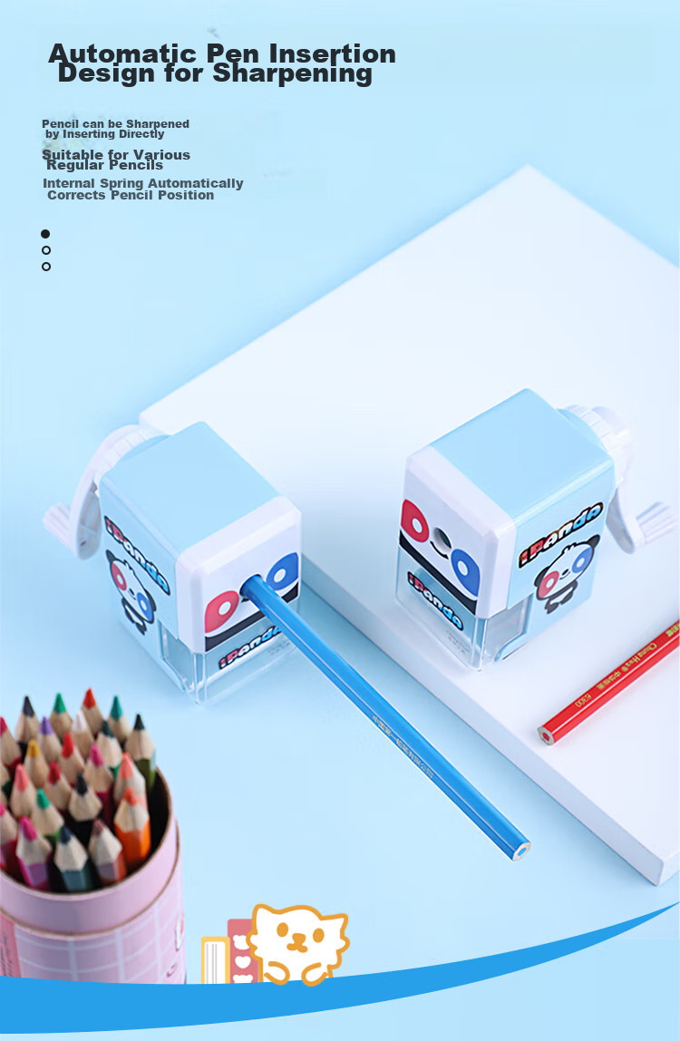 Zhonghua H1001 Student Stationery Panda Pencil Sharpener/rotary Pencil Sharpener/automatic Pencil Sharpener for School Opening H1001 Blue 3