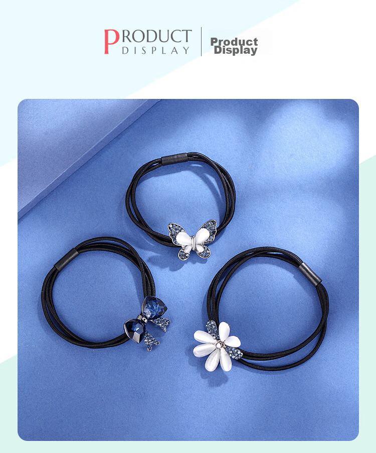 CHIMERA 3-Piece Luxury Hair Ties, High Ponytail Hair Bands, Back of Head Bun Ties, Hair Accessories for Women, Mid-Autumn Festival Gift 4