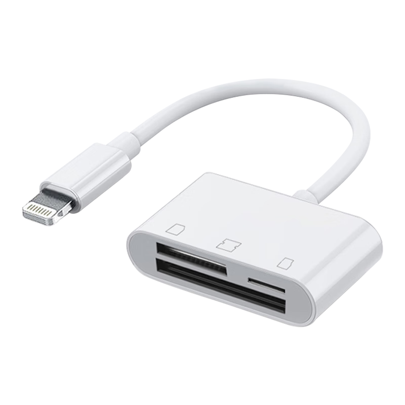 LinkStone Apple Phone Card Reader CF Card Storage Card Camera, IPhone External TF/SD Memory Card Lightning Adapter OTG Converter Three-In Transfer Adapter