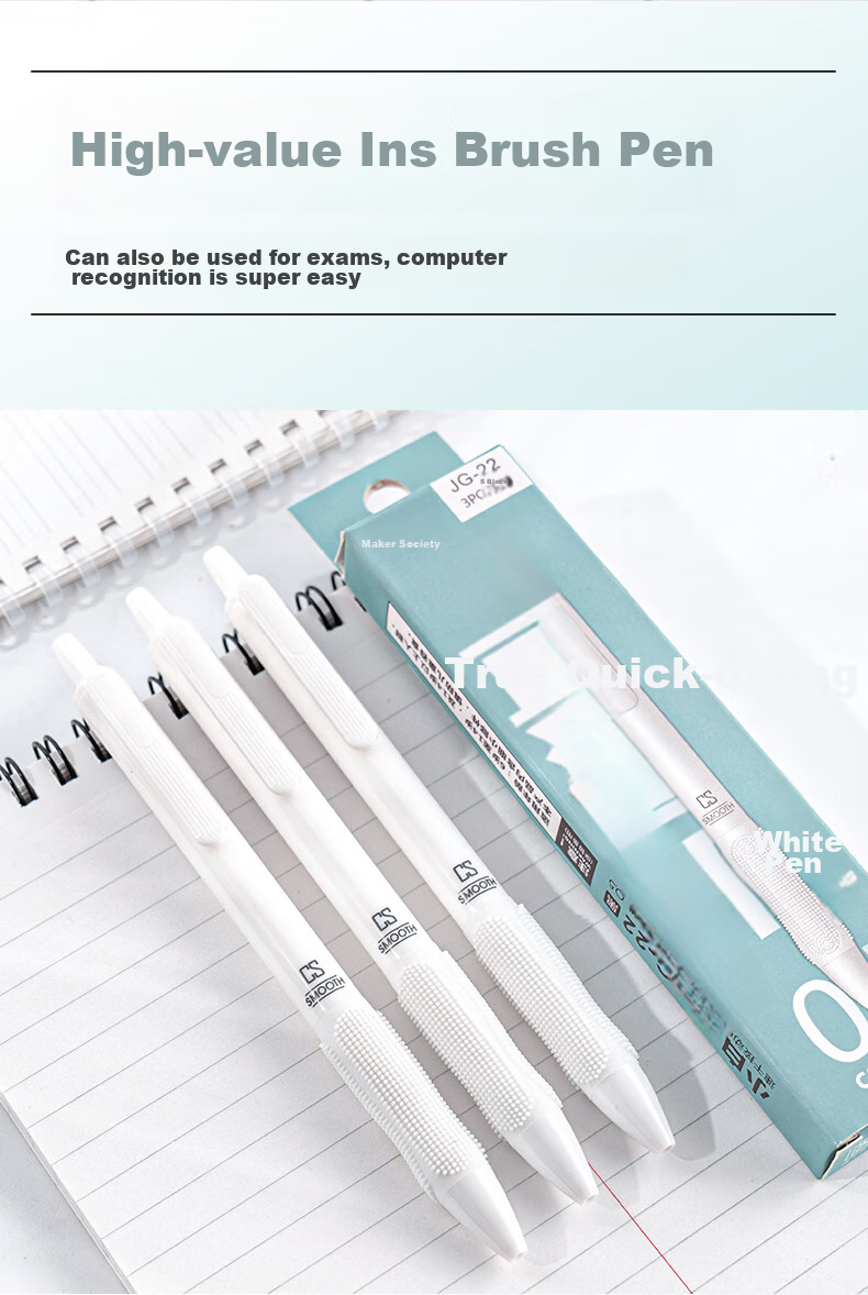 CHENQI STATIONERY Smooth Writing Gel Pen, 0.5mm CS Tip, Retractable Pen, Office Supplies, Black, 12 Pens/box JG-37 5