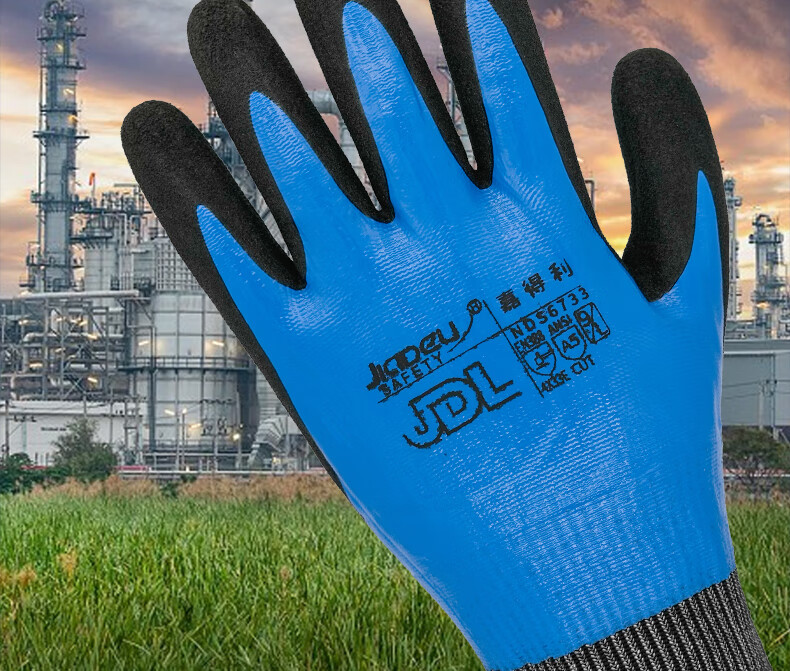 Jiadeli Cut-Resistant Gloves, Labor Protection, Waterproof, Oil-Resistant, Non-Slip, Dipped Rubber, Wear-Resistant, Protective Work Gloves for Fishing And Labor, NDS6733 [Genuine Product] 4