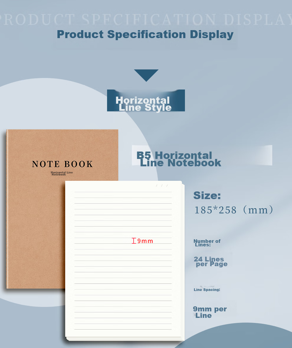 Jiaranheng 5-Pack B5 Thick Notebooks, Large Kraft Paper with Thread Binding, Simple Journal, 16K Stitched Notebook, Diary, Business Meeting Record Book, Customizable 7