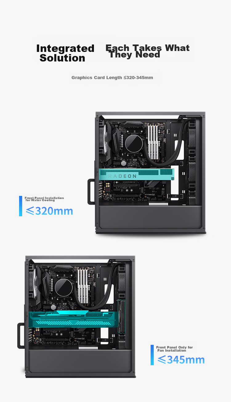 JONSBO C6 White MATX Case (Four MESH Panels / 3 Fan Positions / Front Type-C / ATX Power Supply / ≤75mm Radiator / 200-255mm Graphics Card) 15