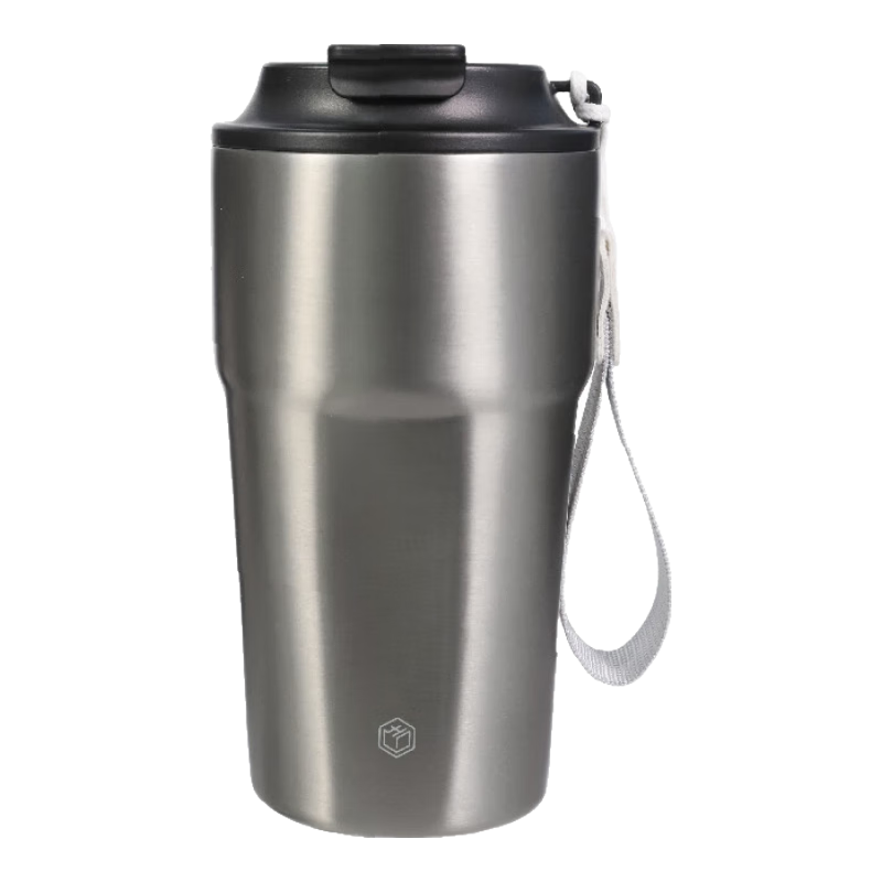 JD Jingzao Insulated Double-Drink Coffee Mug [Ceramic Liner - 316 Stainless Steel] 500ML Platinum Color