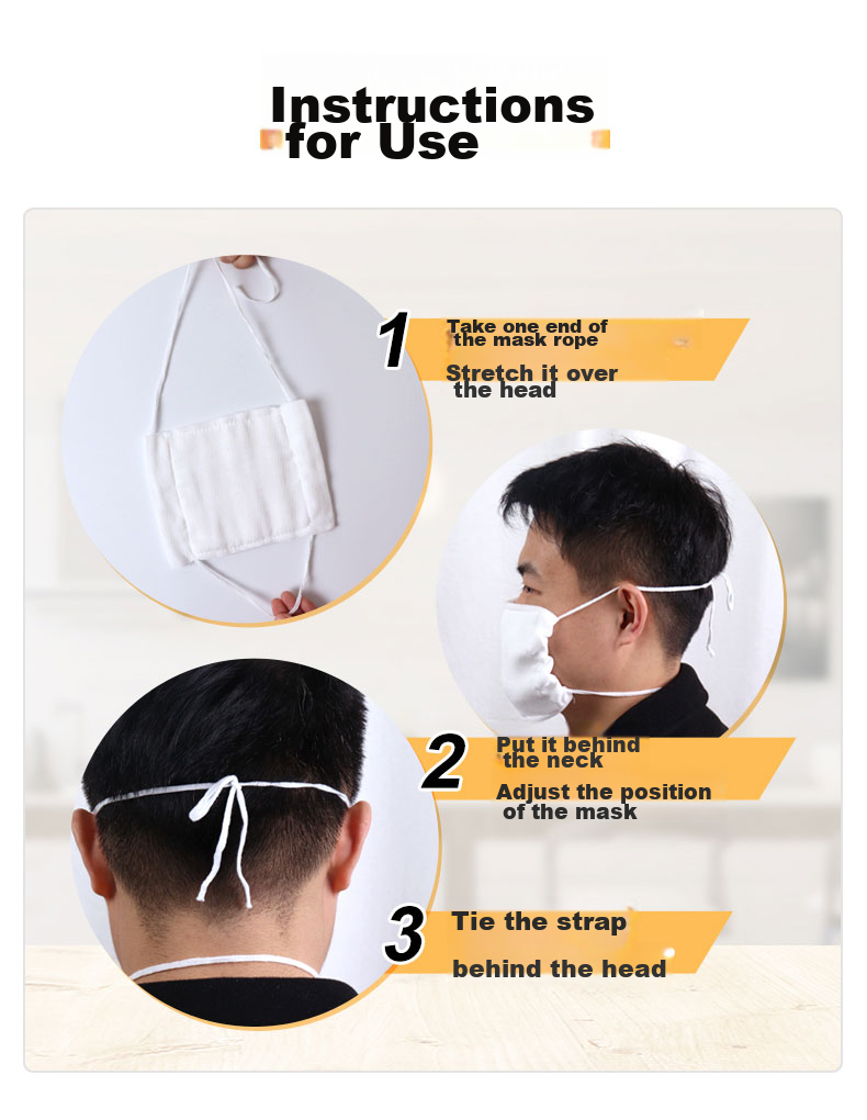BAIGE Cotton Gauze Face Mask, Thickened Dust-Proof Industrial Cotton Work Mask, Washable And Comfortable, 12 Layers * 10 Pieces, CW914389 5