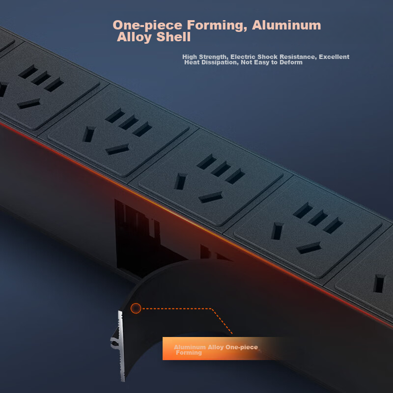 Santuo TS8108 Cabinet PDU Socket Power Strip, 10A Input, 8 Outlets, 10A Output, New National Standard Holes, SPD Holes, Lightning Protection Module, 1.5 Square Wire Core, 2500W 11