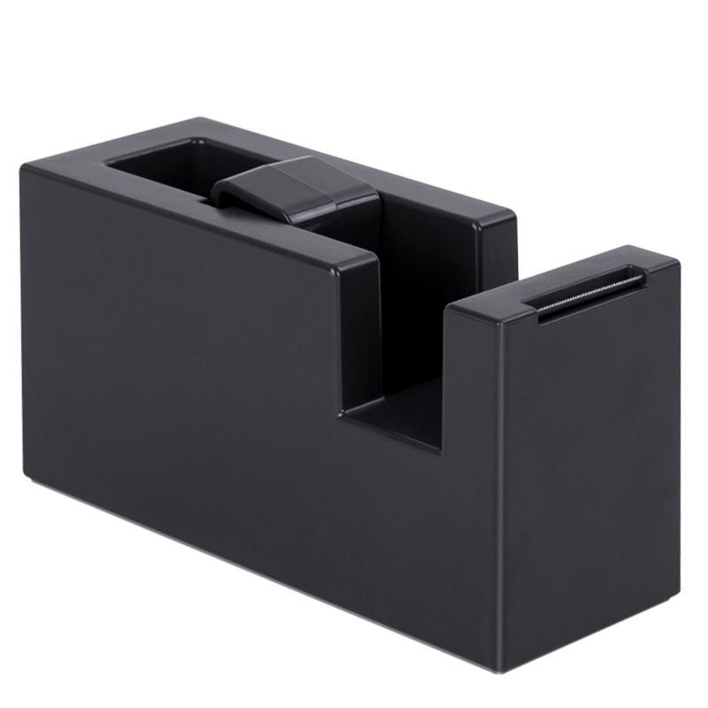 Deli Tape Dispenser, German Creative Design, Transparent Tape Cutter, Non-Slip Base, Smooth Cutting, for Office And Home Use, Obsidian Black NS121