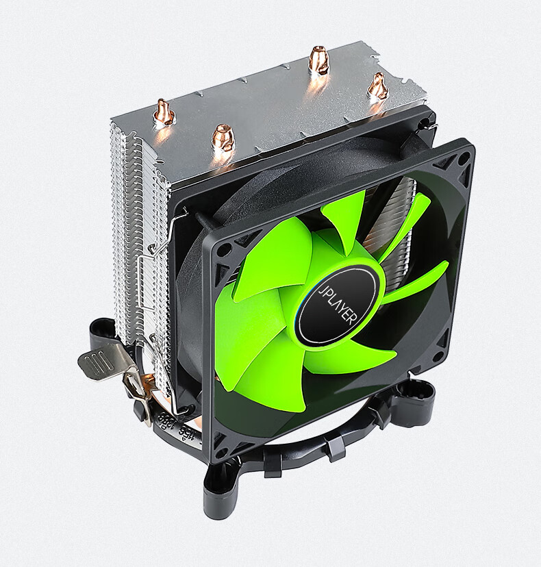 JPLAYER 2 Copper Tube 9cm Non-Glazed Fan CPU Cooling Radiator, Noise-Reducing Fan (AMD/Intel Multi-Platform/Silicon Gel Included) 12