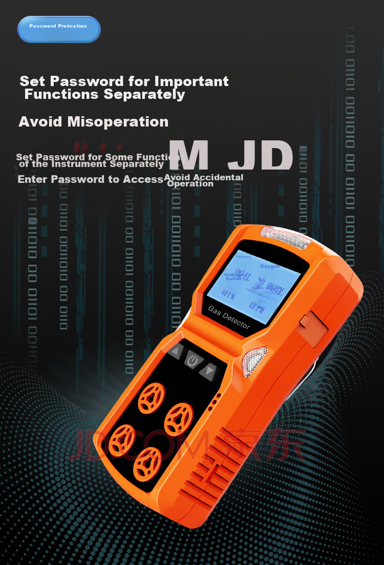 EDKORS Four-In Gas Detector, Oxygen, Carbon Monoxide, Hydrogen Sulfide, Combustible Gas Alarm, Confined Space Alarm 7