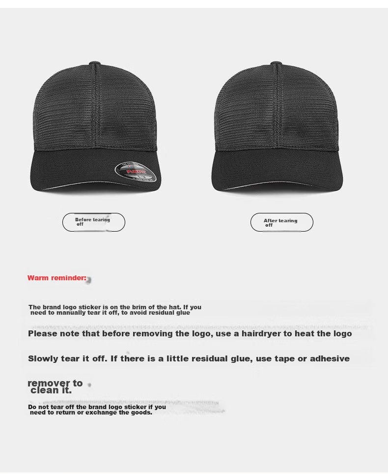 FLEXFIT Mesh Baseball Cap for Men, Summer Sun Protection Visor Cap, Breathable Duck Tongue Cap, Fully Enclosed Elastic Hat 19