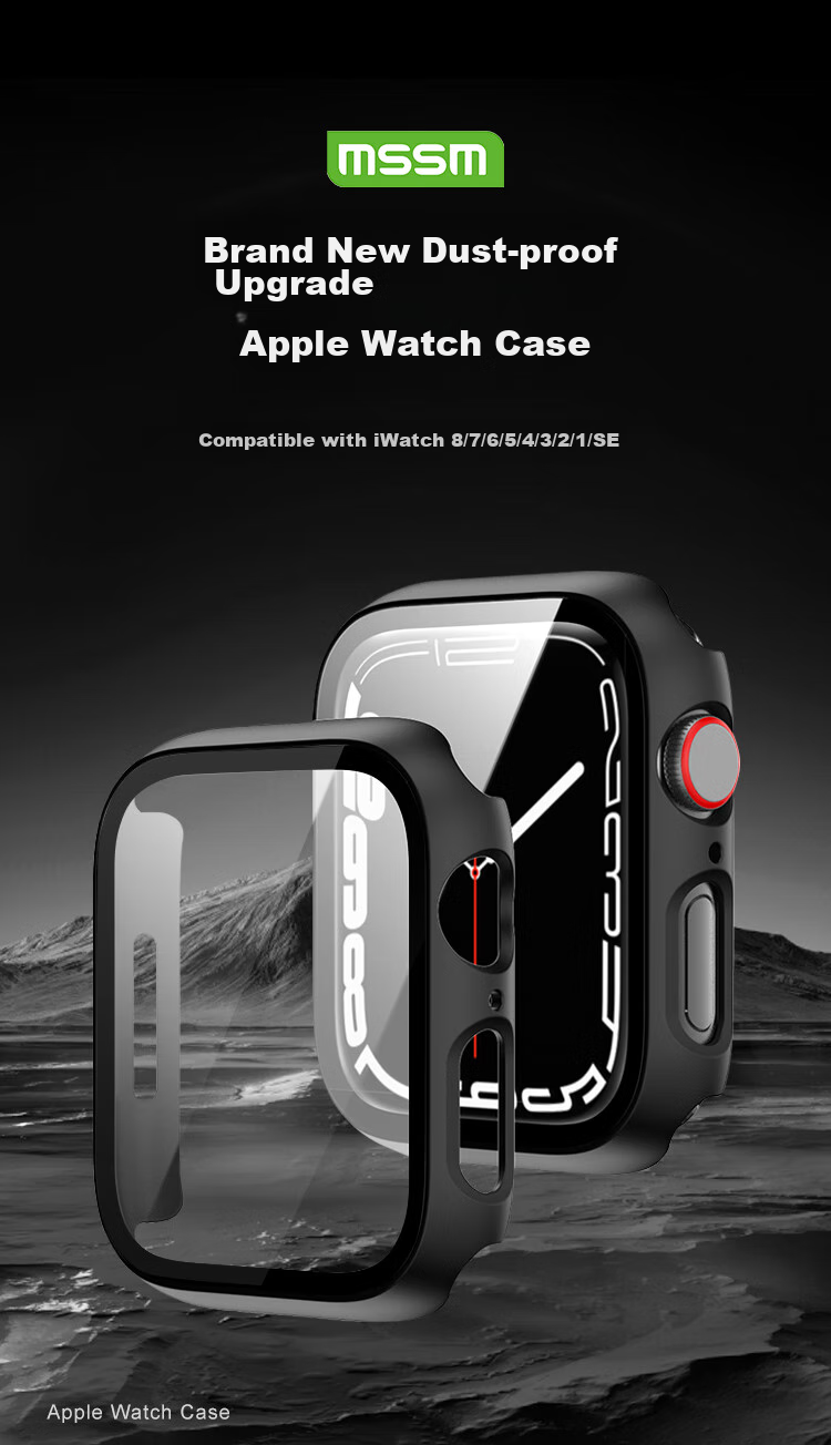 MSSM Compatible Apple Watch Protective Case, All-In Screen Protector for Apple IWatch S9/8/7/6/5/SE, Full Protection Shockproof Scratch-Resistant [Starry Sky Color] S9/8·45mm 1
