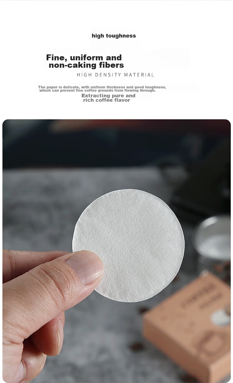 YIJUKE [100 Pieces] 60mm Moka Pot Filter Paper No. 6 Italian Coffee Maker Handle Powder Bowl Round Filter Paper 3
