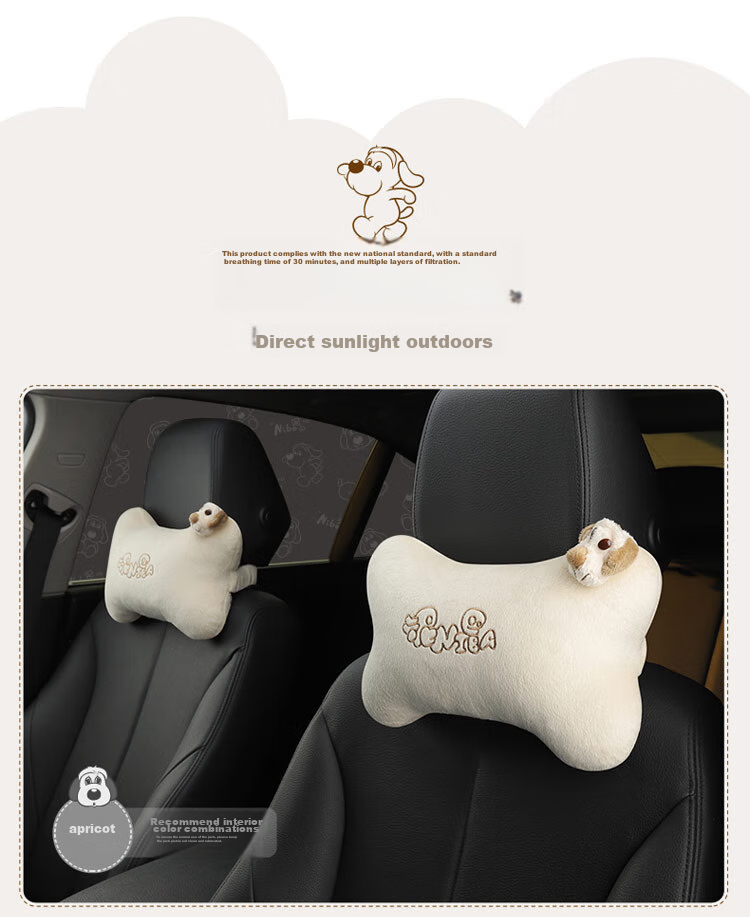 ICAROOM Car Headrest Neck Pillow, Hollow Cotton Car Cushion, Cartoon Car Bone Pillow NB-103KT 13