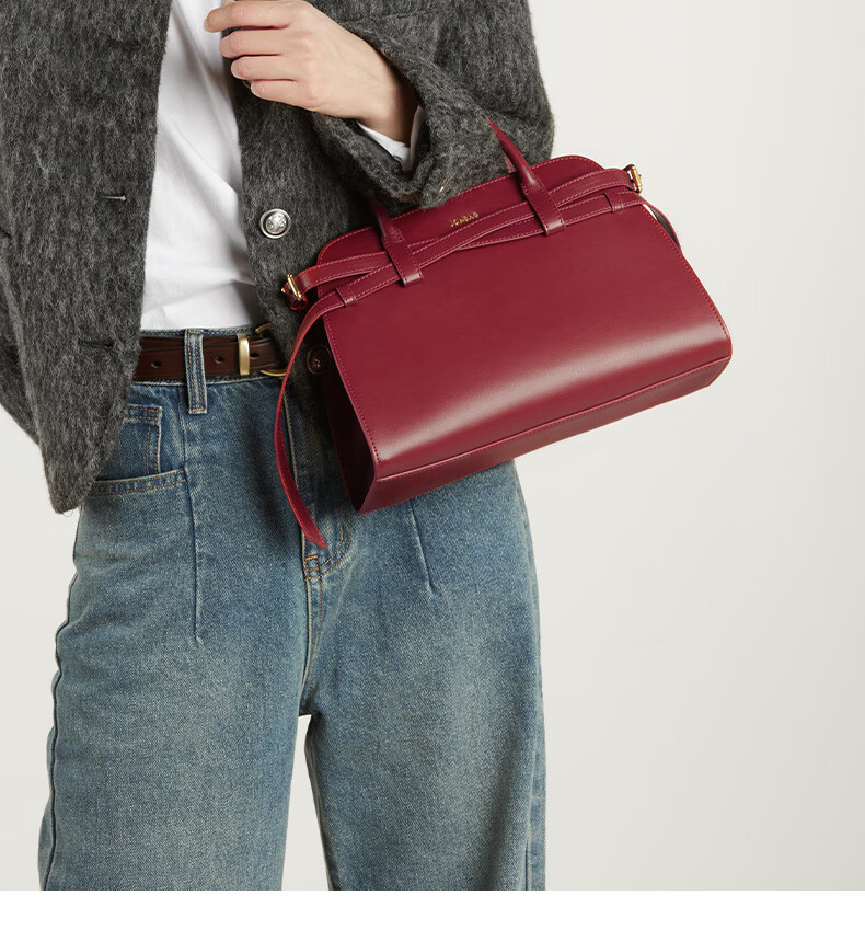 JONBAG Leather Kelly Bag Strap Handbag for Women, Elegant Red Wedding Bag 2026 New Style Wedding Souvenir Gift for Girlfriend 21