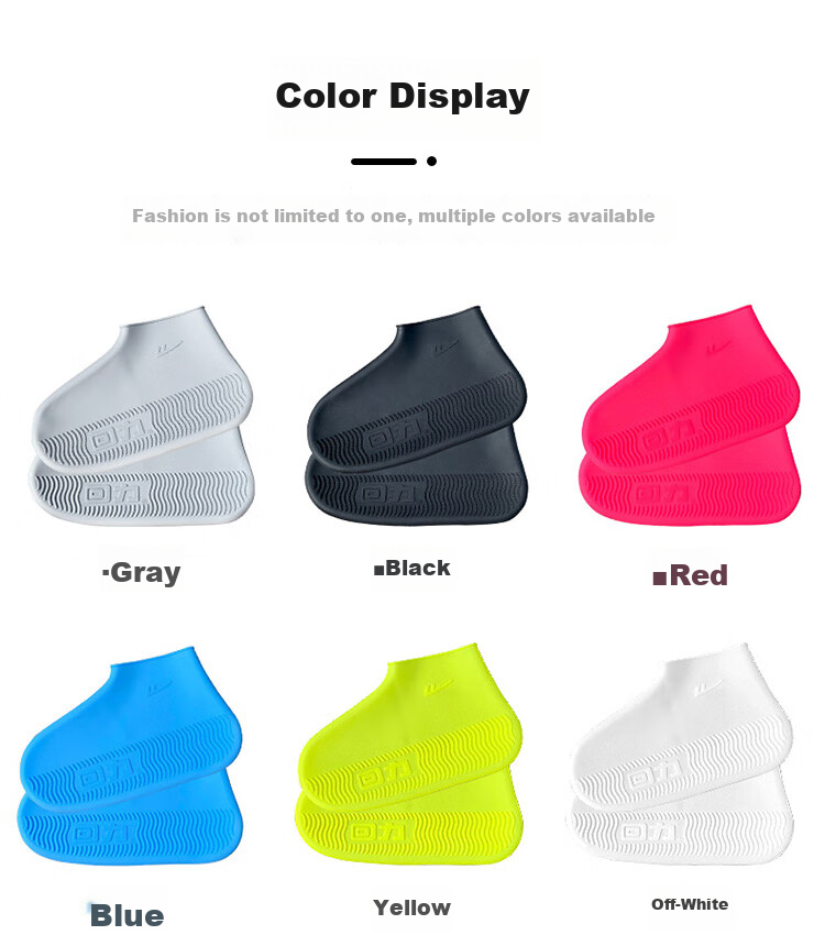 Huili Rain Shoe Covers, Silicone Non-Slip Thickened, for Men Women And Children, Waterproof Rain Boots, Water Shoes HL1001 Gray Size S 10