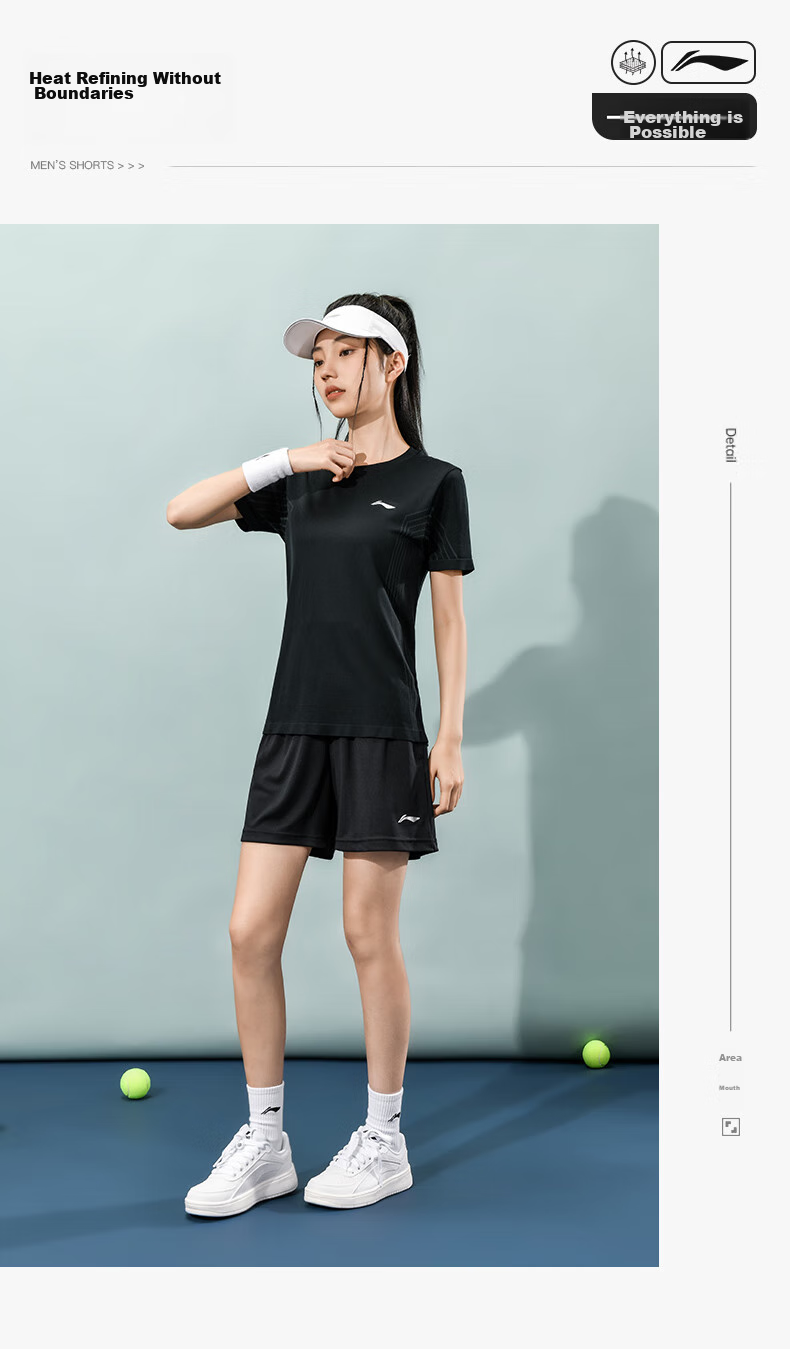 Li-Ning Table Tennis And Badminton Short-Sleeve Jersey, National Team Competition Sportswear, Quick-Dry Two-Piece Set for Men And Women, 3XL 14