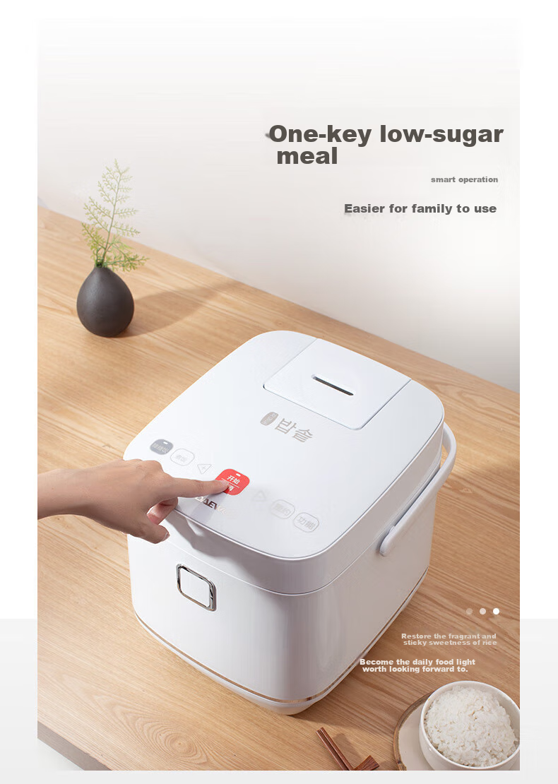 DAEWOO Mini Rice Cooker 1.2L Smart Small Electric Rice Cooker for 1-2 People Multifunctional Low Sugar Micro Pressure FB23DT Purple 10