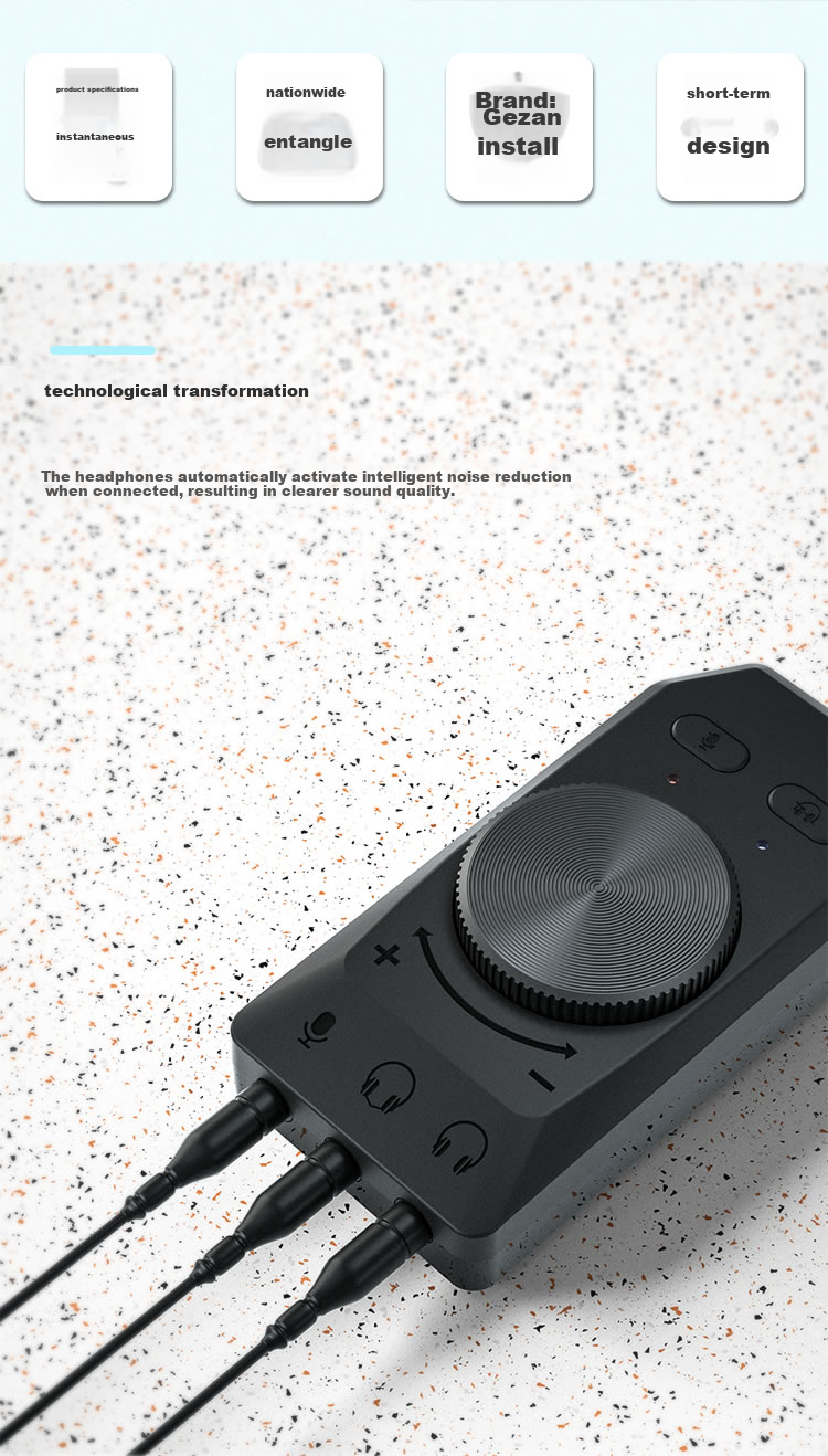 MOGE USB External 7.1 Sound Card, Plug-And for Desktop And Laptop, Independent Gaming Headset Converter, Wired Microphone, USB External Sound Card Converter MC2202 2