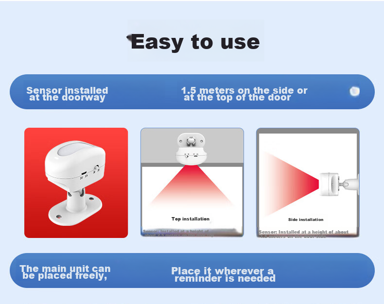 Dahong DH220-LH Dahong Customizable Entrance Store Welcome Sensor Doorbell, Wireless Split-Type Greeting Device 12